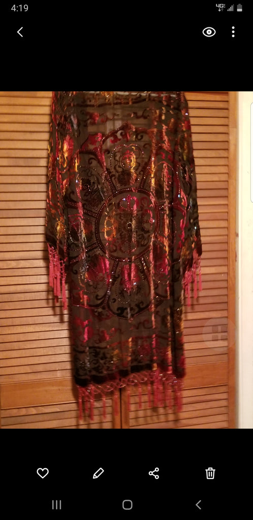 Beaded burgundy multi jacket