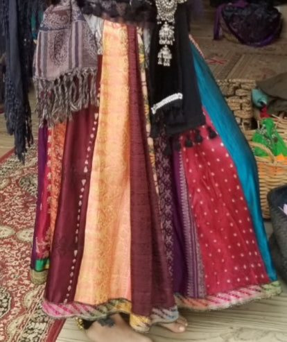 Rainbow multi-panel skirt